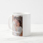 Personalized Couple Photo Mug with Names & Year コーヒーマグカップ (正面左)