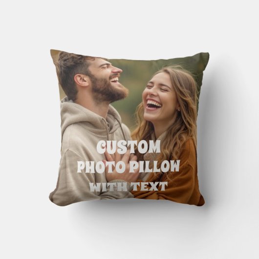 Personalized Couple Photo Pillow – Custom Romantic クッション (正面)