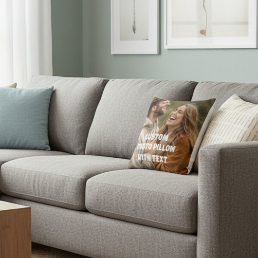 Personalized Couple Photo Pillow – Custom Romantic クッション
