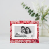 Personalized Couple Photo Valentine Roses Card ポストカード (スタンド正面)