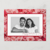 Personalized Couple Photo Valentine Roses Card ポストカード (正面)