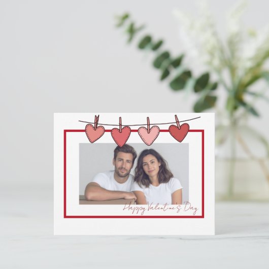 Personalized Couple Photo Valentine's Day Card ポストカード (スタンド正面)