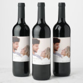 Personalized Couple Photo Wedding Wine Favor II ワインラベル (ボトル)