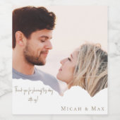 Personalized Couple Photo Wedding Wine Favor II ワインラベル (シングルラベル)