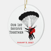 Personalized Couple Skydiving Christmas  セラミックオーナメント (左)