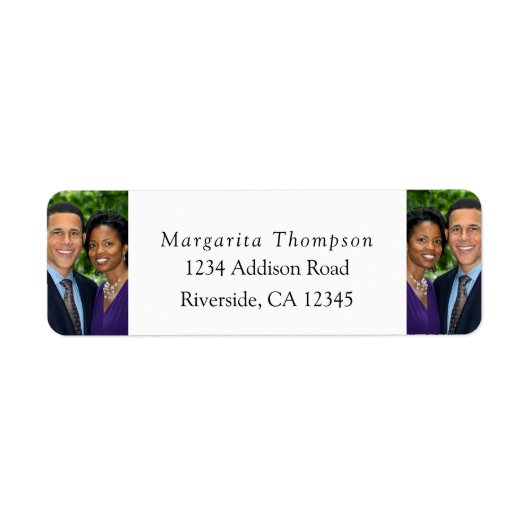 Personalized Couple White Return Address Labels ラベル (正面)