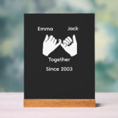 Personalized couple with custom names and year アクリルサイン (ニュートラル)