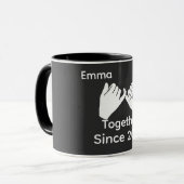 Personalized couple with custom names and year マグカップ (正面左)