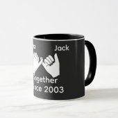 Personalized couple with custom names and year マグカップ (正面右)