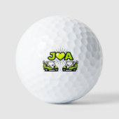 Personalized Couples Golf Cart Initials Wedding  ゴルフボール (正面)