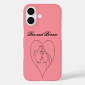 Personalized Couple's Heart Silhouette iPhone Case Case-Mate iPhoneケース (裏面)