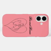 Personalized Couple's Heart Silhouette iPhone Case Case-Mate iPhoneケース (裏面 (横))