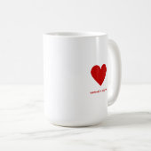 Personalized Couples Modern Minimal Red Heart コーヒーマグカップ (正面右)