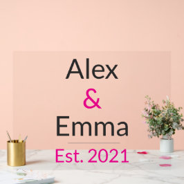 Personalized Couples Mug – Custom Names & Year Gif アクリルサイン