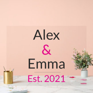 Personalized Couples Mug – Custom Names & Year Gif アクリルサイン