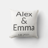 Personalized Couples Mug – Custom Names & Year Gif クッション (正面)