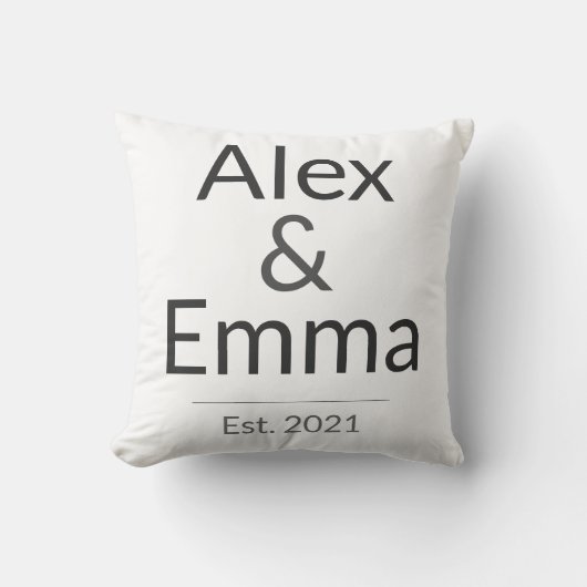 Personalized Couples Mug – Custom Names & Year Gif クッション (正面)