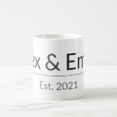 Personalized Couples Mug – Custom Names & Year Gif コーヒーマグカップ (中央)