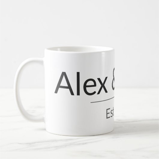 Personalized Couples Mug – Custom Names & Year Gif コーヒーマグカップ (左)