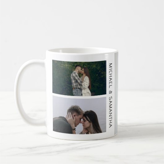 Personalized Couples Photo Gift コーヒーマグカップ (左)