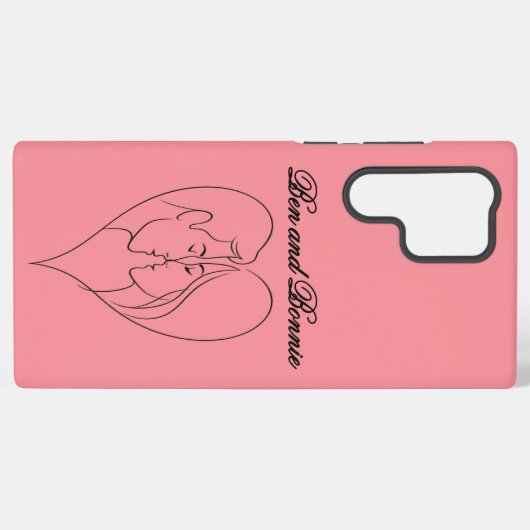Personalized Couples Samsung & iPhone Case Galaxyケース (裏面横)