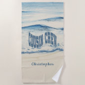 Personalized Cousin Crew Beach Towel  ビーチタオル (正面)