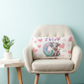 Personalized Cow Lumbar Pillow – Baby Name & Heart ランバークッション (椅子)