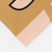 Personalized Cow Print Blush Pink Tan フリースブランケット (角)