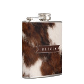 Personalized Cow Print Cowgirl Western Style Gift フラスク (右)