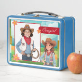 Personalized Cowgirl Lunch Box メタルランチボックス (インサイチュ)