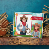 Personalized Cowgirl Tabletop Photo フォトプラーク (側面)
