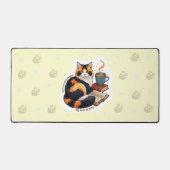 Personalized Cozy Calico Cat Large Desk Mat デスクマット (正面)