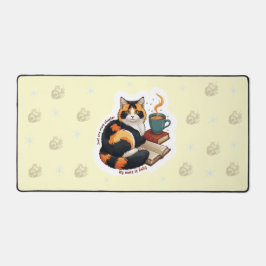 Personalized Cozy Calico Cat Large Desk Mat デスクマット