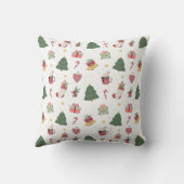 Personalized Cozy Christmas Cheer Throw Pillow クッション (裏面)
