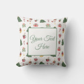 Personalized Cozy Christmas Cheer Throw Pillow クッション (正面)