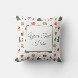 Personalized Cozy Christmas Cheer Throw Pillow クッション