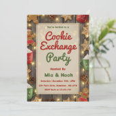 Personalized Cozy Christmas Cookie Exchange Party 招待状 (スタンド正面)