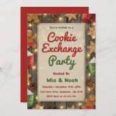 Personalized Cozy Christmas Cookie Exchange Party 招待状 (正面/裏面)