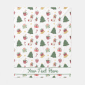Personalized Cozy Christmas Tree Fleece Blanket フリースブランケット (正面)