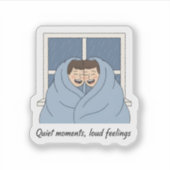 Personalized Cozy Couple & Cat Gifts シール (正面)