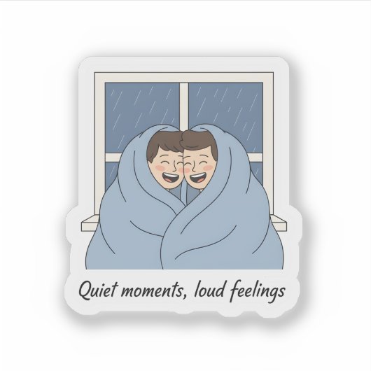 Personalized Cozy Couple & Cat Gifts シール (正面)