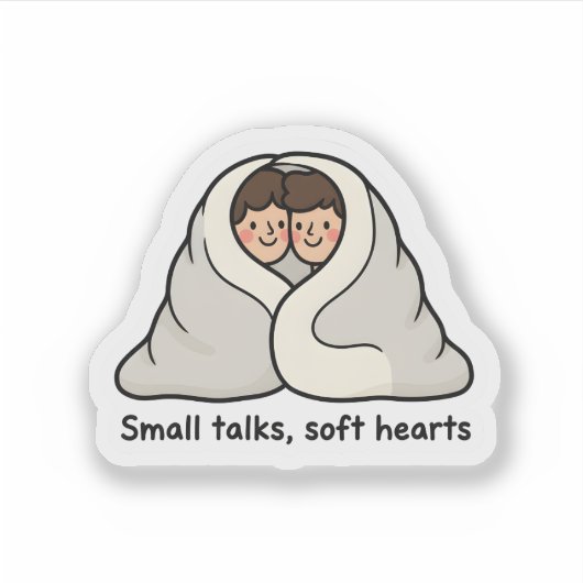Personalized Cozy Couple in Blanket Custom Gifts  シール (正面)