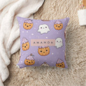 Personalized Cozy Fall Autumn Pumpkin Cupcake クッション (ブランケット)