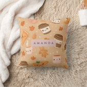 Personalized Cozy Fall  Autumn Pumpkin Pie Coffee  クッション (ブランケット)