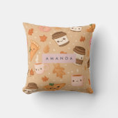 Personalized Cozy Fall  Autumn Pumpkin Pie Coffee  クッション (正面)