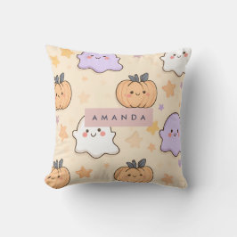 Personalized Cozy Fall Halloween Ghost Pumpkin  クッション