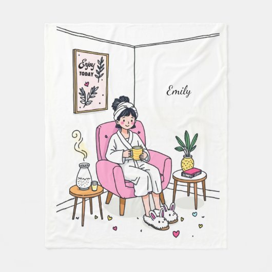 Personalized Cozy Friend Gift Soft Relaxing Care フリースブランケット (正面)