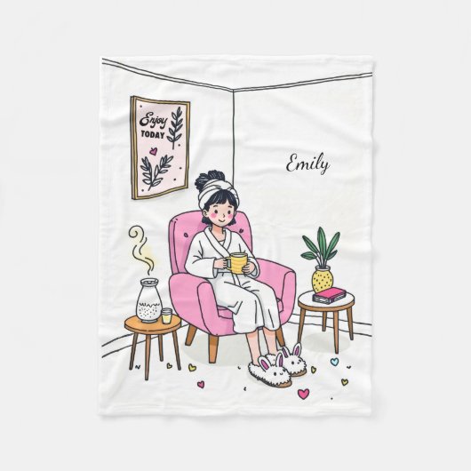 Personalized Cozy Granddaughter Gift Soft Relaxing フリースブランケット (正面)