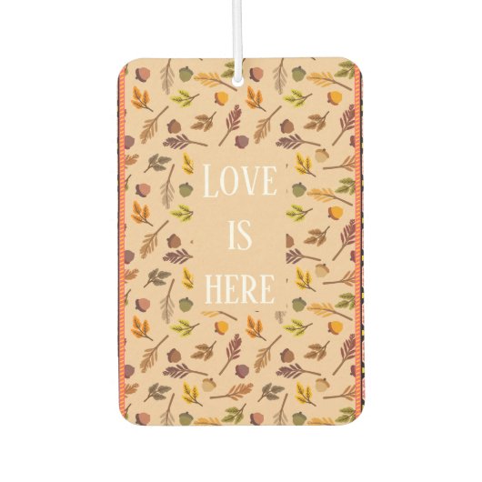 Personalized cozy kraft autumn background nature カーエアーフレッシュナー (正面)