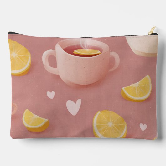 Personalized Cozy Lemon Tea Pattern アクセサリーポーチ (裏面)
